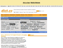Tablet Screenshot of dict.cc